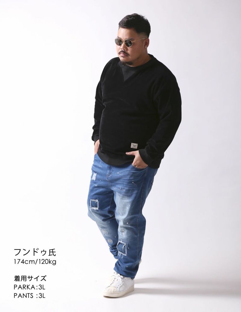 大きいサイズ メンズ】QZILLA 感鯨デニム「Crash!-クラッシュ