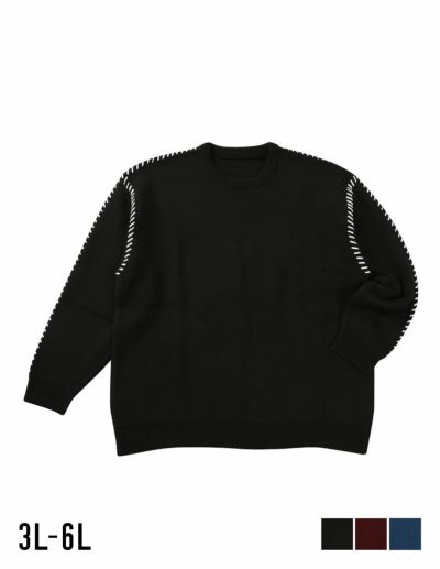 大きいサイズ メンズ】PLES(プレス) 7Gガーター天竺クルーネック