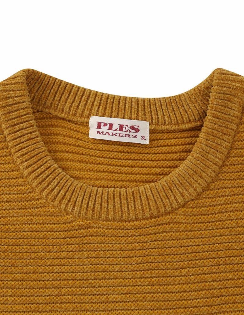 大きいサイズ メンズ】PLES(プレス) 7Gガーター天竺クルーネック